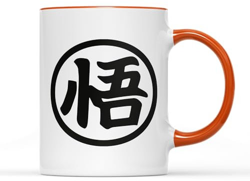 SMARTYPANTS Goku Mug Tea Coffee Cup - Japanese Japan Anime Manga TV Film Warrior Earth Defender Adult Teen Kitchen Decot Home Gift Present (Orange Handle)