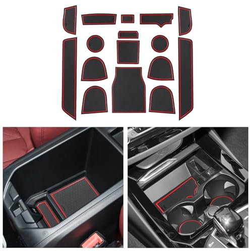 CDEFG Compatible con BMW X3 G01 X4 G02 iX3 2019-2023 2024 Alfombrillas de Goma Antideslizantes Reposabrazos Consola Central Portavasos X3 X4 iX3 Accesorios (Rojo)
