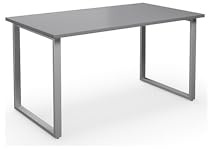 kaiserkraft | Mehrzwecktisch Duo-O | gerade Platte | Tiefe 800 mm | Breite 1400 mm | lichtGrau/Silber