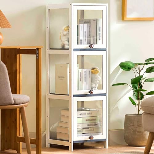 Snaweo Acryl Vitrine HD, Staubdichte Schaukasten, 4 Seiten Transparente Vitrinenschrank, mit Klapptür, Erhöhte Schrankbeine, for Die Aufbewahrung zu Hause (Size : 31.5x12.6x41.7/80x32x106cm)