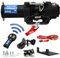 Husar Winch Elektrische Seilwinde 12V, 3000 lbs 1360 kg, Synthetisches Seil 12 Meter lang, sehr stark, kabellose Steuerung, automatische Bremse, Planetengetriebe - ideal für Quads und ATV/UTV