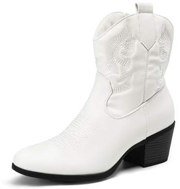 DREAM PAIRS Women's Block Heel Round Toe Ankle Boots | Latex insole, TPR outsole, Wedge heel, Classic style, 2.17 inch shaft, Side zipper