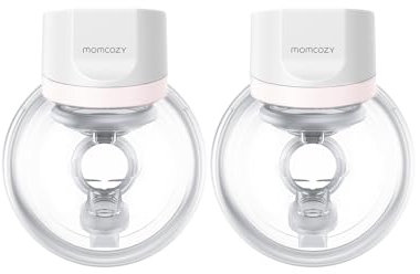 Momcozy Hands-Free Breast Pump S12 Pro, Wearable & Portable, with Soft DoubleFit Flange, 3 Modes | 9 Levels, Smart Display, 24mm, 2 Pack, White