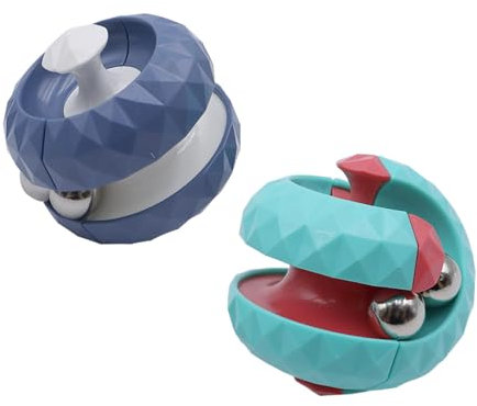 Hsthe Sea 2 Stück rotierende Würfelperlen Orbit Ball Labyrinth Ball Fidget Hand Spinner Sensorische Angst Stressabbau Pädagogische Puzzlespiele Interaktive Erwachsene - Grün und Blau