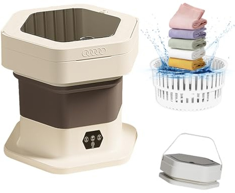 Machine à laver portable, lave-linge et sèche-linge, petit linge pliable pour voyage, mini machine à laver pliable de grande capacité pour appartement, dortoir, camping, camping-car,