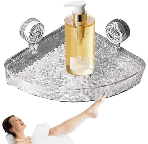 Corner Shower Caddys, No Drill Clear Wall Caddys, Raidley Bathroom Storage Shelf, No Drilling Required, Corner Shower Shelves, Suction Cup Storage Innovation, Removable Shower Basket For Home