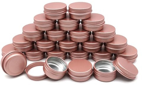 Wopanxye Lot de 24 récipients de baume à lèvres de 10 ml, boîtes métalliques en aluminium de 10 g, petites boîtes avec couvercle, récipients à échantillons de 1 oz, boîtes à pommade, boîtes à bougies