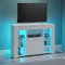 Panana Corner TV Stand for up to 45 TVs, High Gloss Front and Matt Body Entertainment Center Media Cabinet with LED Lights for Living Room Bedroom (White)