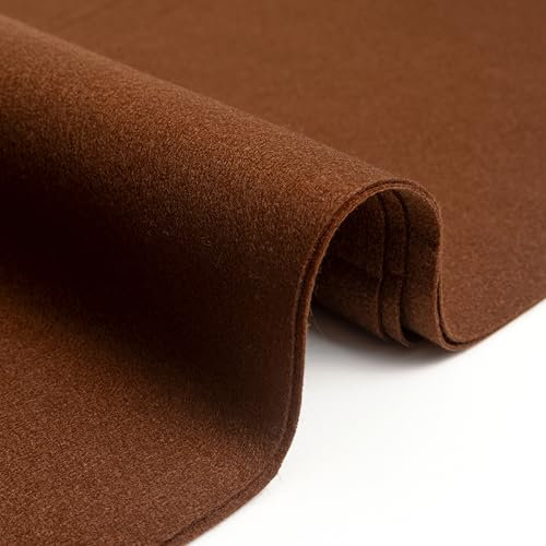 IPEA Filzstoff Braun - Großes Stück 190 x 100 cm - Made in Italy - Weicher Filz Stoff Uni für Kleidung, Accessoires, Dekorationen, Kreationen, Patchwork - Stoff zum Nähen - Bastelfilz