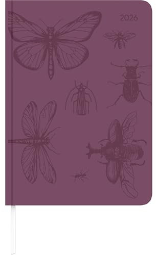 Lady Journal Grande Deluxe Purple 2025 - Taschen-Kalender A5 (15x21 cm) - Tucson Einband - mit Motivprägung - Weekly - 128 Seiten - Alpha Edition