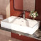 EMKE Lavabo Design Moderno – Lavabo Sospeso in Ceramica con Bordo Sottile, Lavabo per Bagno e WC Ospiti,600x360x130 mm,Bianco Lucido, Lavabo Quadrato, Lavabo da Appoggio