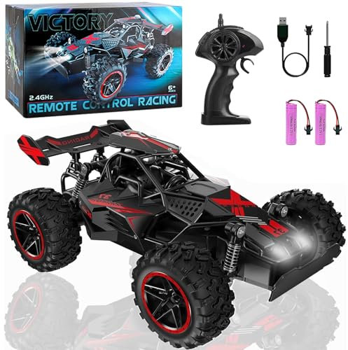 Coches de Control Remoto para Niños 4 5 6 7 8+,2,4 GHz 1:18 Alta Velocidad 15 KM/H RC Coches Juguetes,Coche Teledirigido Eléctrico 2WD RC Monster Trucks para Vacaciones Cumpleaños Niñas Niños Regalos