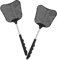 Juego de matamoscas resistente, con asas extensibles telescópicas duraderas de acero inoxidable, para el hogar, aula, oficina interior y exterior, 2 unidades, color negro