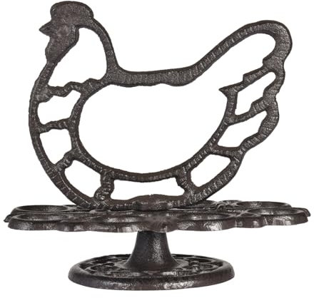 Porte-œufs - Organisateur pour 8 œufs de poule, Seau de rangement en forme de coq | Porte-œufs de poule en fonte, Seau de rangement en forme de coq pour cuisine, comptoir, cuisine et salle de