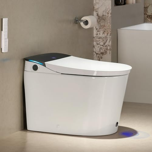CANEST Toilette intelligente con bidet, sensore di seduta a tutta area, dispenser di schiuma, sedile riscaldato con controllo automatico della temperatura, apertura/chiusura automatica, 1000g MaP