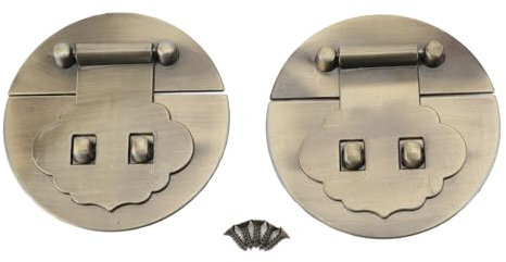 SIXRUN Elegante Juego de Hechiz Vintage con Agujeros de Tornillo Precedido para el Gabinete Decorativo de la Caja de Madera de la Caja de Madera, 4 Juegos (7 cm de diámetro 2 conjuntos)