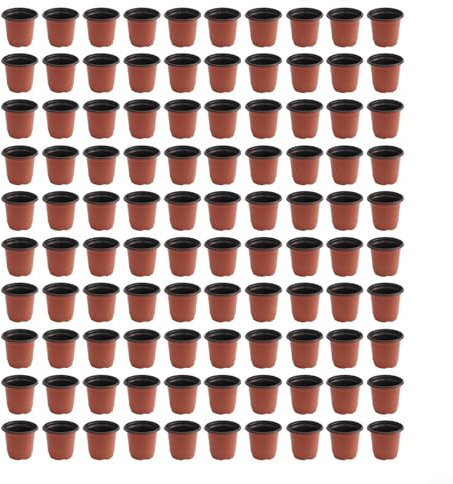 Besttoolifes Confezione da 100 vasi in plastica per piante, erbe, piante grasse, serre da giardino, vaso per fiori (100)
