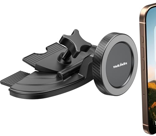 MAGJIEYX Magnetische Handyhalterung Auto CD Schlitz, N55 Starkem Magnet CD-Slot Montage Autohalterung 360° Drehbar Einhandbedienung Phone Holder für iPhone 17 16 15 14 13 12 & MagSafe Hüllen