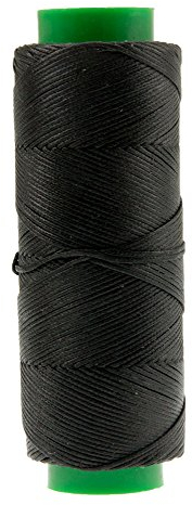Langlauf Schuhbedarf gewachstes Ledergarn 0,75mm x 0,3mm - Sattlergarn aus Polyester reißfest & witterungsbeständig - Wachsgarn gewachster Forellenfaden in Profiqualität (schwarz)