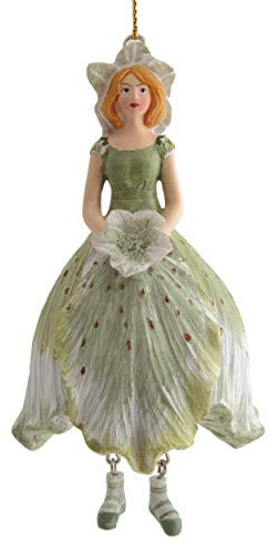 ROSEMARIE SCHULZ Heidelberg Blumenmädchen Figur Dekofigur Christrose Weiß zum Hängen Flower Fairy Figur - Dekohänger - Skulptur (Weiß)