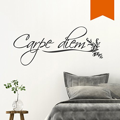 WANDKINGS Wandtattoo - Carpe Diem - 75 x 33 cm - Orange - Wähle aus 5 Größen & 35 Farben