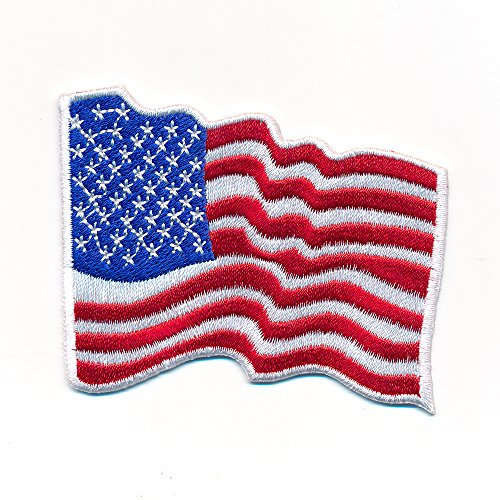 hegibaer 80 x 60 mm Wehende USA Flagge USA Flag - Amerika Patch Aufnäher Aufbügler 1085 X