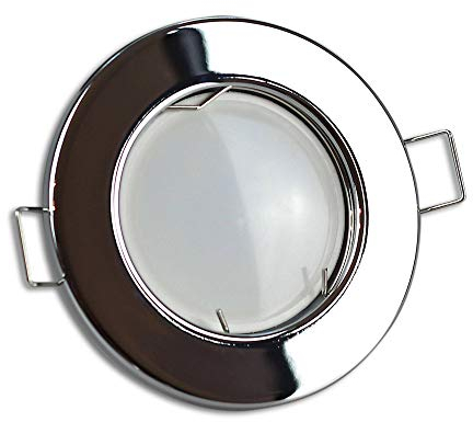 LED Einbaustrahler chrom rund 5 Watt warmweiß 230V - GU10 Einbauleuchten aus hochwertigem Aluminium - 55-60mm Bohrloch Einbau-Spot Decken-Leuchte