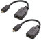 Cable Matters 2er-Pack 4K Micro HDMI auf HDMI Adapter mit 60Hz und HDR für Raspberry Pi 4 und Mehr - 15 cm