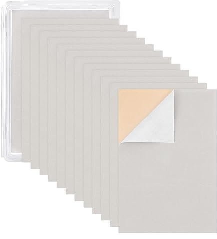 BENECREAT 20PCS Tessuto di Velluto Appiccicosi Retro in Tessuto Fogli di Carta Adesivo backsheets, Foglio A4 (21cmx30cm), Resistente e Resistente all'Acqua Bianco Antico