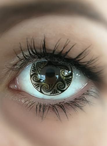 Goldwirbel Kontaktlinsen/Monatslinsen - Motivlinsen ohne Sehstärke - Unisex - Erwachsene - ideal für Halloween, Karneval, Motto-Party & Cosplay