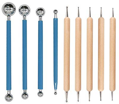 Ball Stylus Dotting Tools Set, 9 Stück Dotting Sculpting Modellierwerkzeuge für Mandala Rock Malerei, Töpferei Handwerk Prägung Kunst
