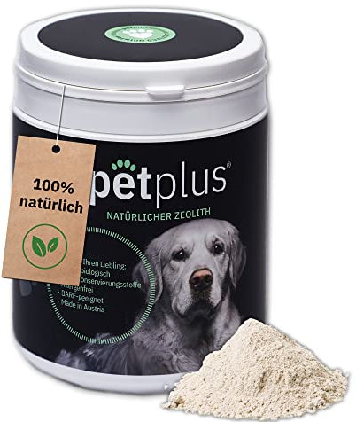 PetPlus® Klinoptilolith Pulver Zeolith für Hund 500g für Darmreinigung, Premium, Keine Konservierungsstoffe, allergenfrei, Barf geeignet, Hunde Darmflora aufbauen mit natürlichen mineralien