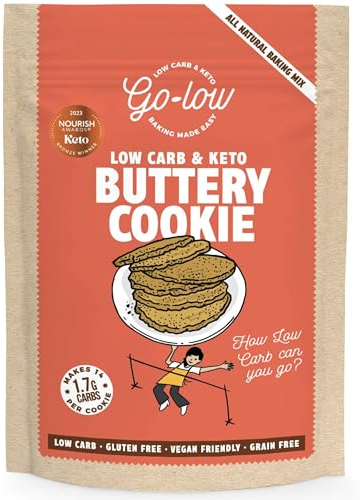 GO-LOW Buttery Cookie Mix – 1.7g Carbs, Sugar-Free, Keto & Diabetic-Friendly – Almond Flour – Gluten-Free, Vegan & Paleo – No Additives, Just Wholefood Ingredients – Easy-Bake, Crunchy Cookies
