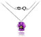 Handmade Delicate Flower Butterfly Pendant with Adjustable Chain Jewellery (Style 17 - Violet Silver)