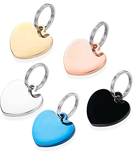 Hundemarke mit Gravur Namensanhänger personalisiert Herz Anhänger - Plakette für Hund und Katze - Haustier Geschenke - Pet ID Tag für sämtliche Halsbänder (Schwarz)