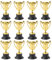 TOYANDONA Gold-Trophäen, 12 Stück, praktische kleine Trophäen, Tischdekorationen, Belohnungen für Kinder, Requisiten, Preise, Spiele, Schule, Feldtag für Jungen und Mädchen, Geschenk