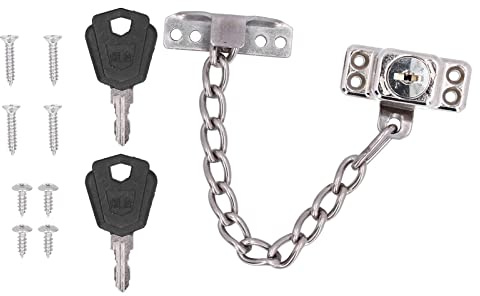 Alvinlite Door Chain Lock with Keys Security Chain Guard Reinforced Safety Door Latch Lock for Home Bedroom Hotel Office