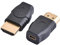 PremiumCord Adaptateur Micro HDMI Type D vers HDMI Type A Femelle Mâle Full HD 1080p Connecteurs Plaqué Or sans Perte Qualité Noir