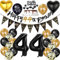 44 Geburtstag Deko Mann Frauen, Luftballon 44. Gold Schwarz Geburtstagsdeko 44 Jahre, Ballon Schwarz Gold Deko 44. Gold Schwarz 44 Jahr Geburtstagdeko