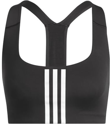 Adidas Womens Workout Bra - Medium Support Powerimpact Training Medium-Support Bra, Black/White, HE9063, LAC