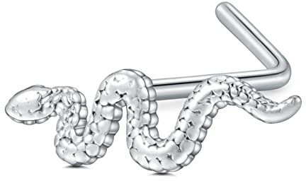 Briana Williams Schlange Nasenstecker Nasenpiercing Stecker L-förmiger Edelstahl 20G 0.8mm