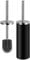 Bingobang Toilet Brush and Holder,Stainless Steel Lid Handle,Silicone Deep Cleaner Toilet Brushes with Quick Drying Holder Set for Bathroom Toilet(Black)