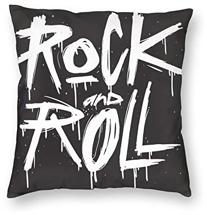 Rock and Roll Musik Dekorative Wurfkissenbezüge Kissenbezüge Quadratischer Kissenbezug Standard-Kissenbezug für Sofa Couch Schlafzimmer Terrasse 45,7 x 45,7 cm