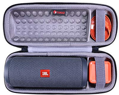 XANAD Coque Sac de Protection pour JBL Flip Essential 2 / jbl Flip Essential Etanche Portable Bluetooth Haut-Parleur de Transport Stockage Dur (Gris)