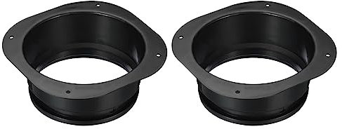 PATIKIL 6 Duct Connector Flange, 2 Pack Dryer Vent Wall Plate Square to Round Straight Ducting Plate for Air Heating Cooling Ventilation Exhaust Fan, Black