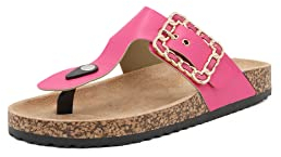 QUEEN HELENA Infradito Sandali con Fibbia Casual Estivo Donna R240 (Fucsia, Sistema Taglie Calzature EU, Adulto, Donna, Numero, Media, 39)