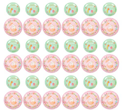 32Pcs Pasqua Bunny piatti di carta uovo di Pasqua Coniglio vassoi di carta Pasqua festa dessert piatti di frutta