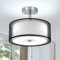 Depuley LED Deckenleuchte Modern, 13 Schwarz Deckenlampe Rund mit Zwei Schichten Stoffschirm mit 3 E27 Basis für Wohnzimmer Küche Schlafzimmer Flur Esszimmer