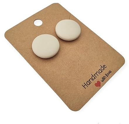 Ohrstecker aus Leder in beige