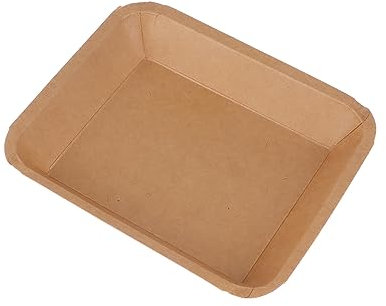 6004 bandejas de papel kraft, bandejas desechables para alimentos, resistentes al agua y al aceite, bandejas rectangulares para parrillas para comida rápida, fiestas, picnics